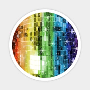 Twinkle Rainbow Disco Ball Pattern Magnet